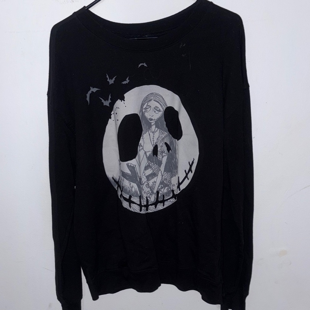 Black Graphic Sweatshirt with Jack&Sally Design